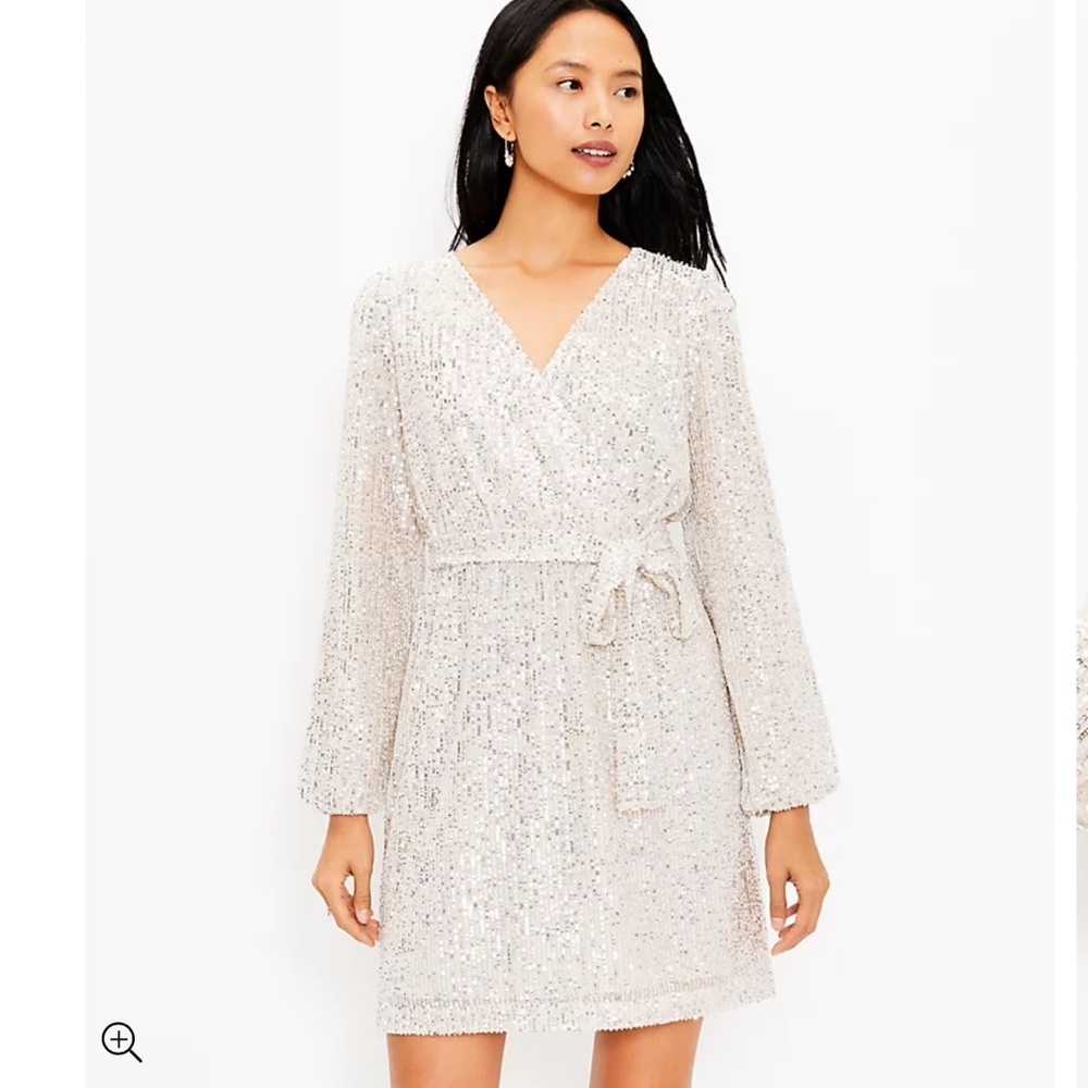Loft Sequin Wrap Dress